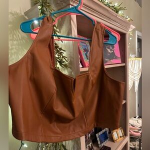 Anthropologie leather bustier (24, NWT)